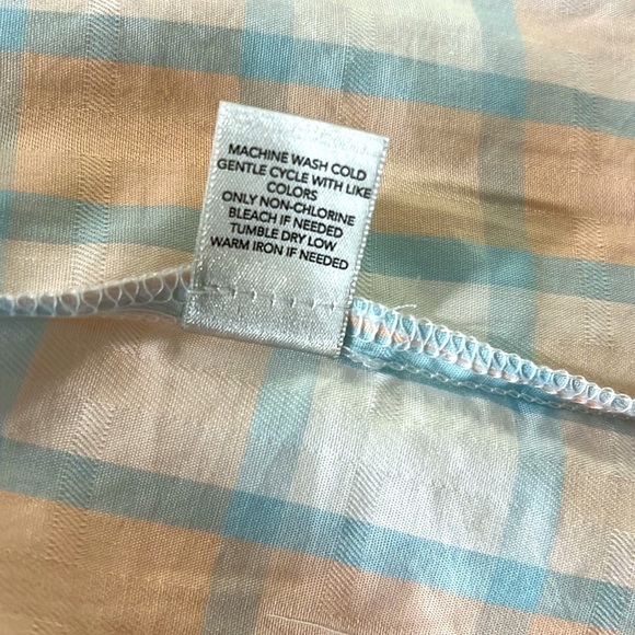 Christopher & Banks plaid pastel three bottom placket front cotton blouse Size L - Picture 14 of 14